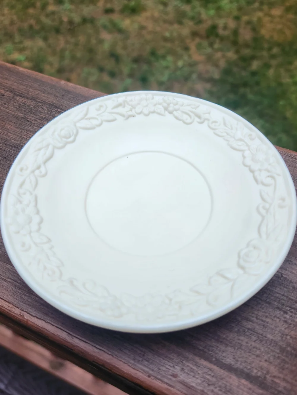 Yankee Candle Bisque Porcelain Floral Shade & Matching Underplate For Small Jar